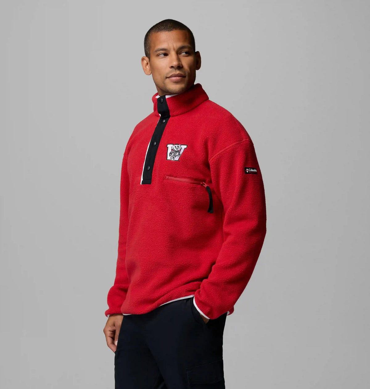 Men's Collegiate Helvetia Half Snap Fleece - Wisconsin