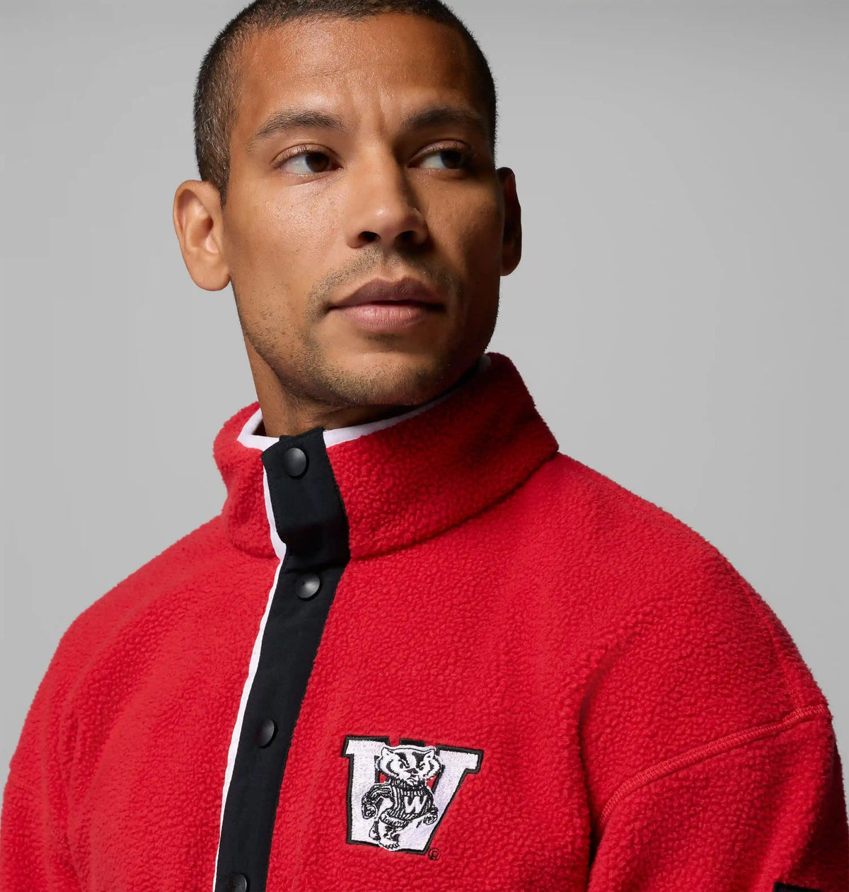 Men's Collegiate Helvetia Half Snap Fleece - Wisconsin