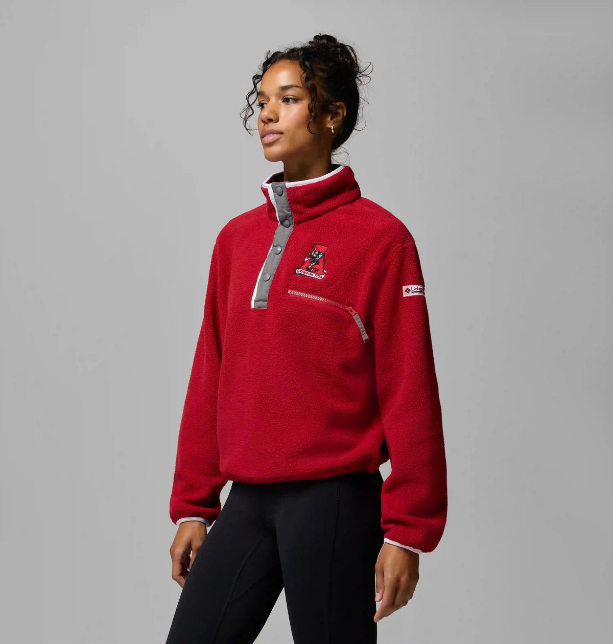 Women's Collegiate Helvetia Cropped Half Snap Fleece - Alabama