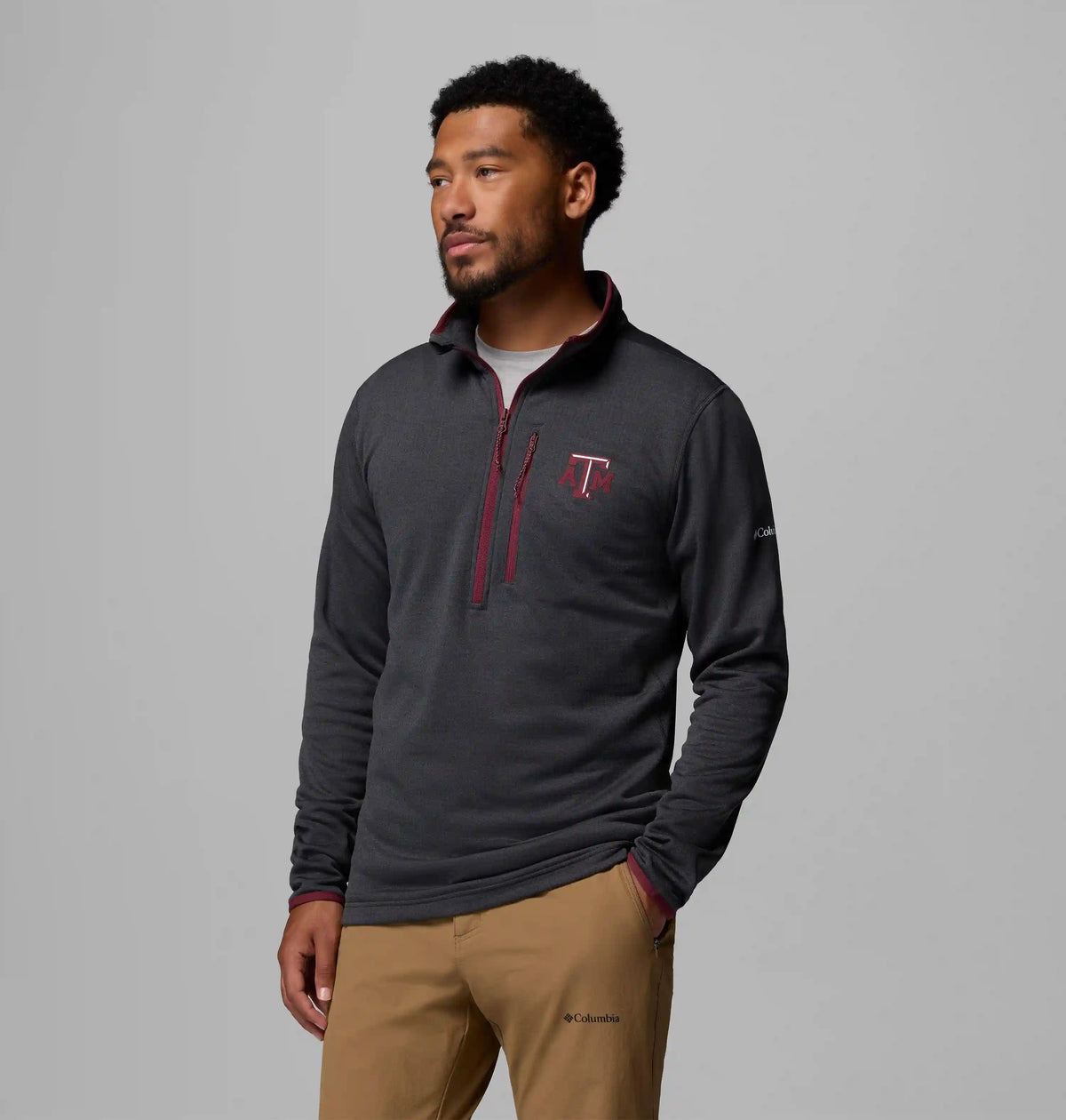 Men's Collegiate Essential Hike Grid Fleece Half Zip - Texas A&M