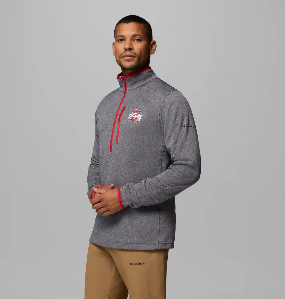 Men's Collegiate Essential Hike Grid Fleece Half Zip - Ohio State
