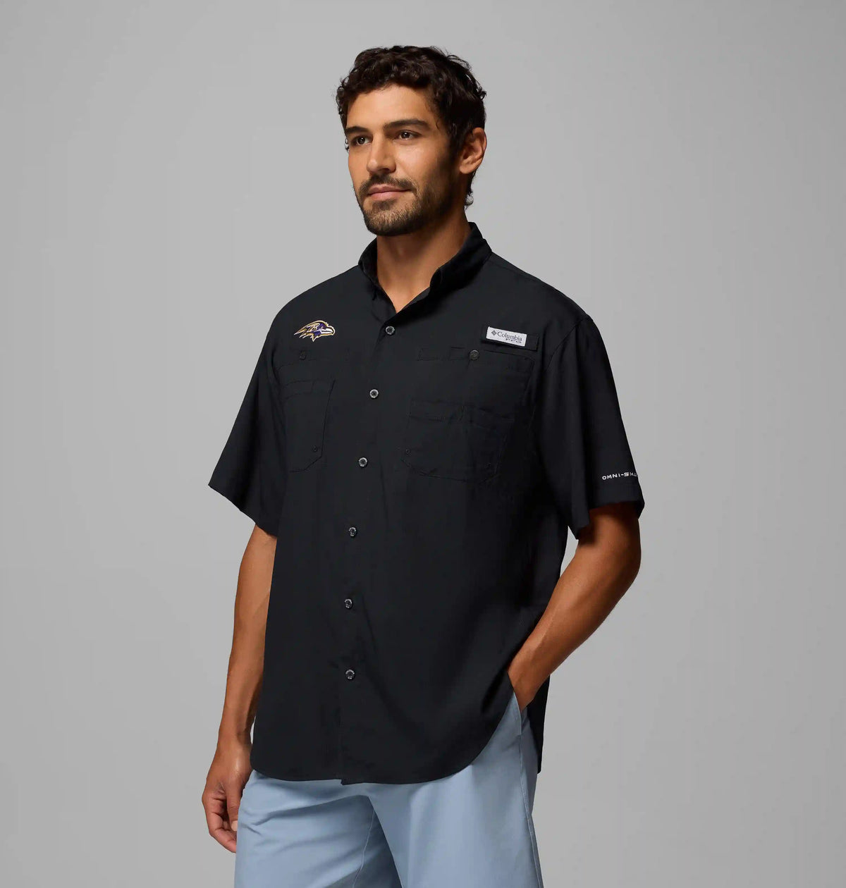Men's PFG Tamiami Short Sleeve Shirt - Baltimore Ravens